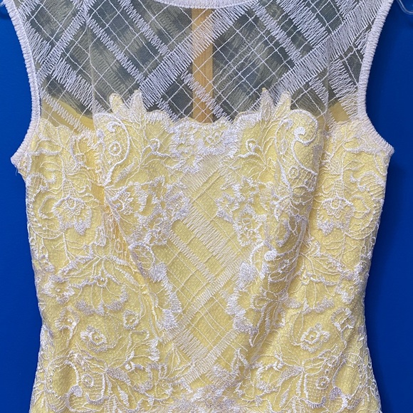 TADASHI SHOJI Stunning Yellow & White Dress Sz 6 - Picture 2 of 7